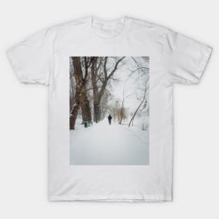 wandering the snowy park T-Shirt